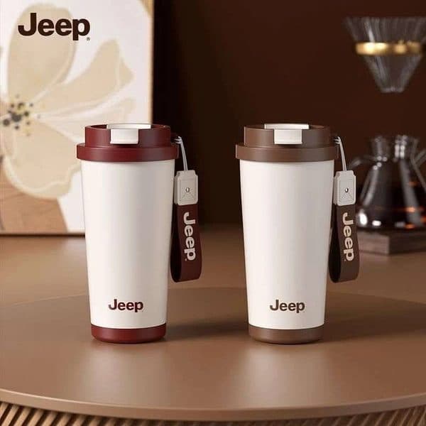 Bình / Cốc giữ nhiệt 500ml JEEP, ruột inox 316 (Màu Nâu)