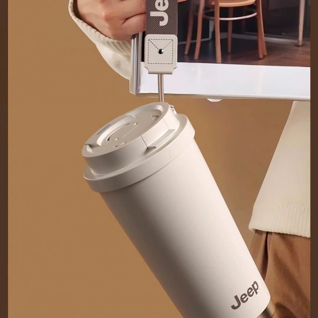 Bình / Cốc giữ nhiệt 500ml JEEP, ruột inox 316 (Màu Nâu)