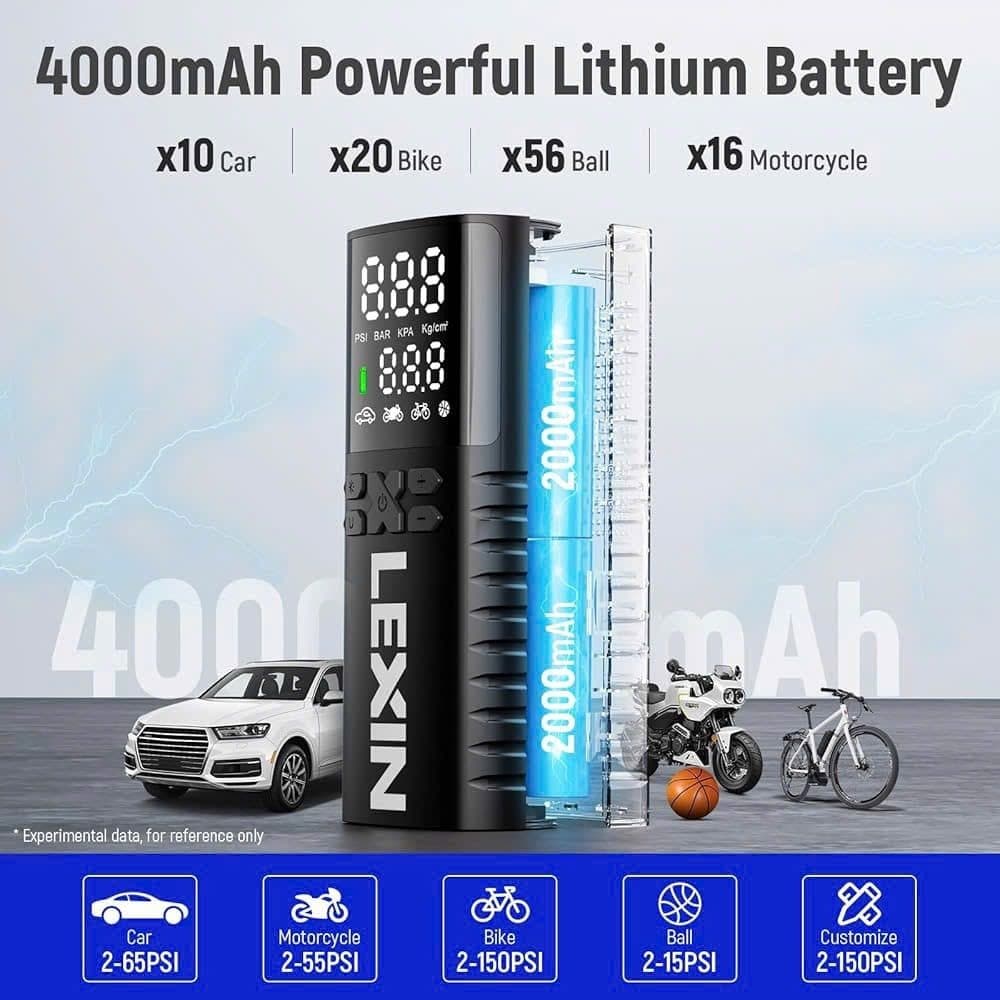 Bơm điện cầm tay thông minh LEXIN P4 (hàng Amazon) - Nhỏ Gọn Và Mạnh Mẽ, Tiện Lợi Mọi Nơi