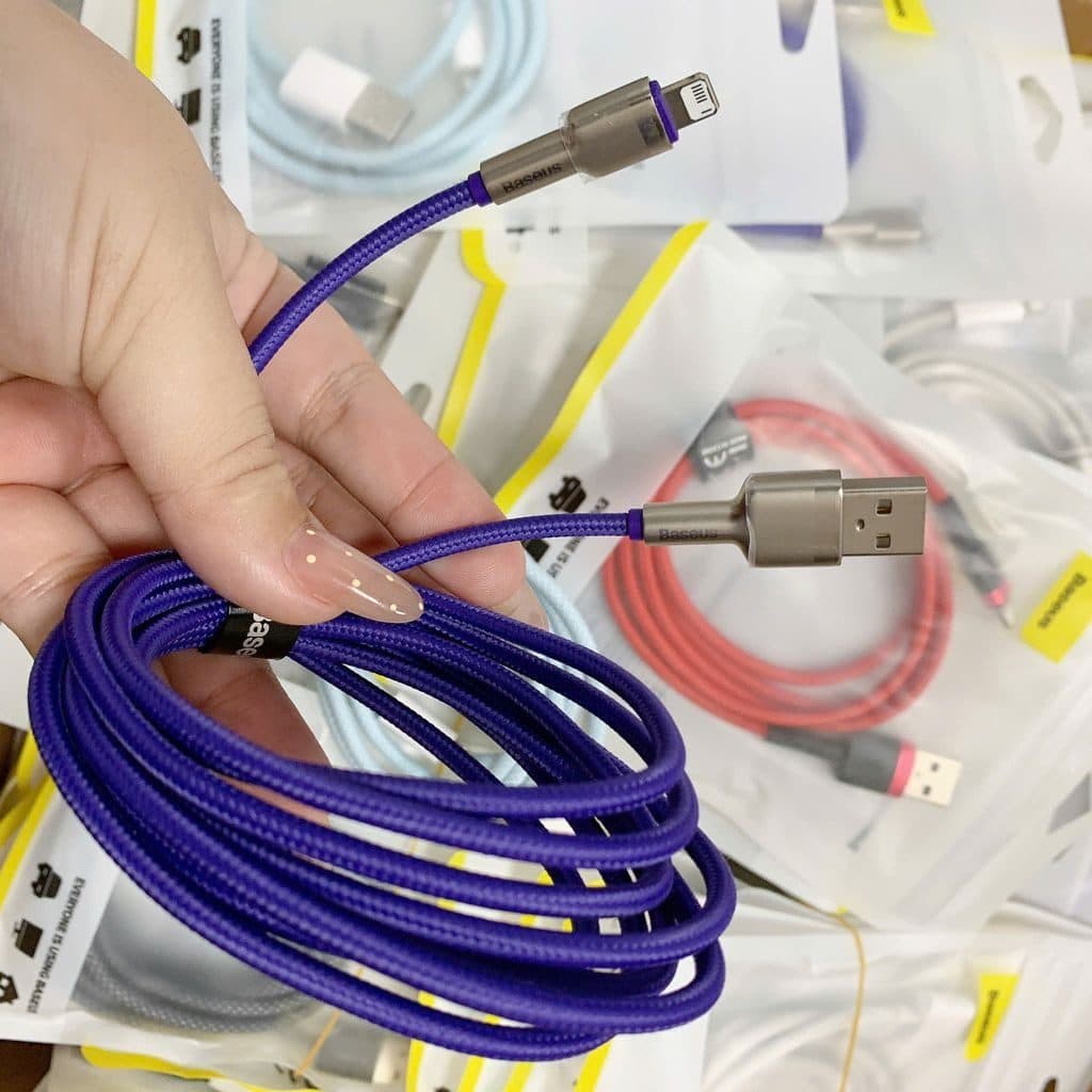 Cáp iPhone chính hãng Baseus dây dù đóng túi ( lẫn các mẫu dây dù)