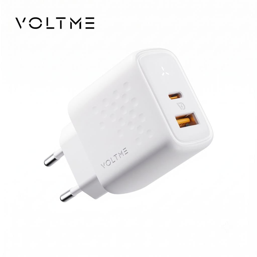 Củ sạc nhanh 35W 2 cổng C+A (chân tròn) VOLTME Revo 35 Duo GaN – PD 3.0 (Màu đen)