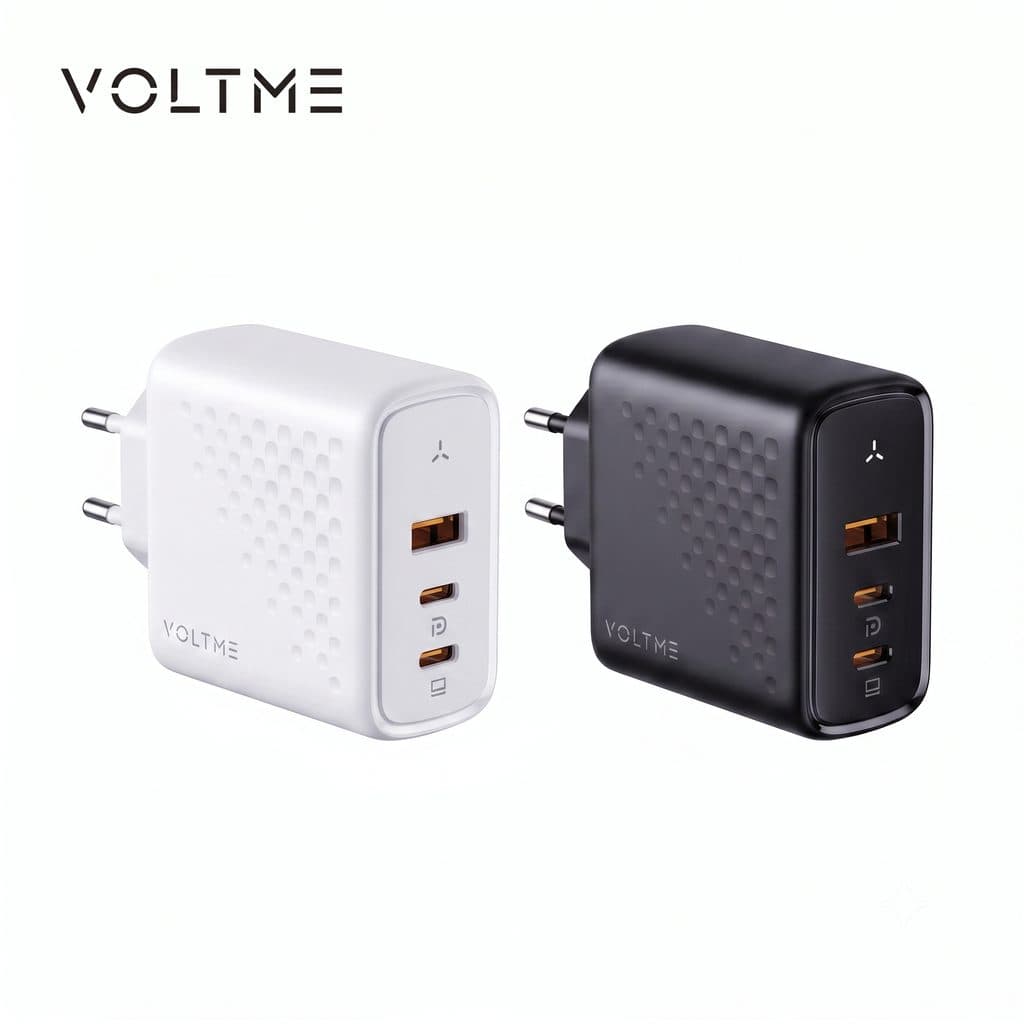 ⚡Củ sạc nhanh 100W VOLTME REVO 100W GaN 3, 2 cổng C + 1 cổng A ( chân tròn )⚡