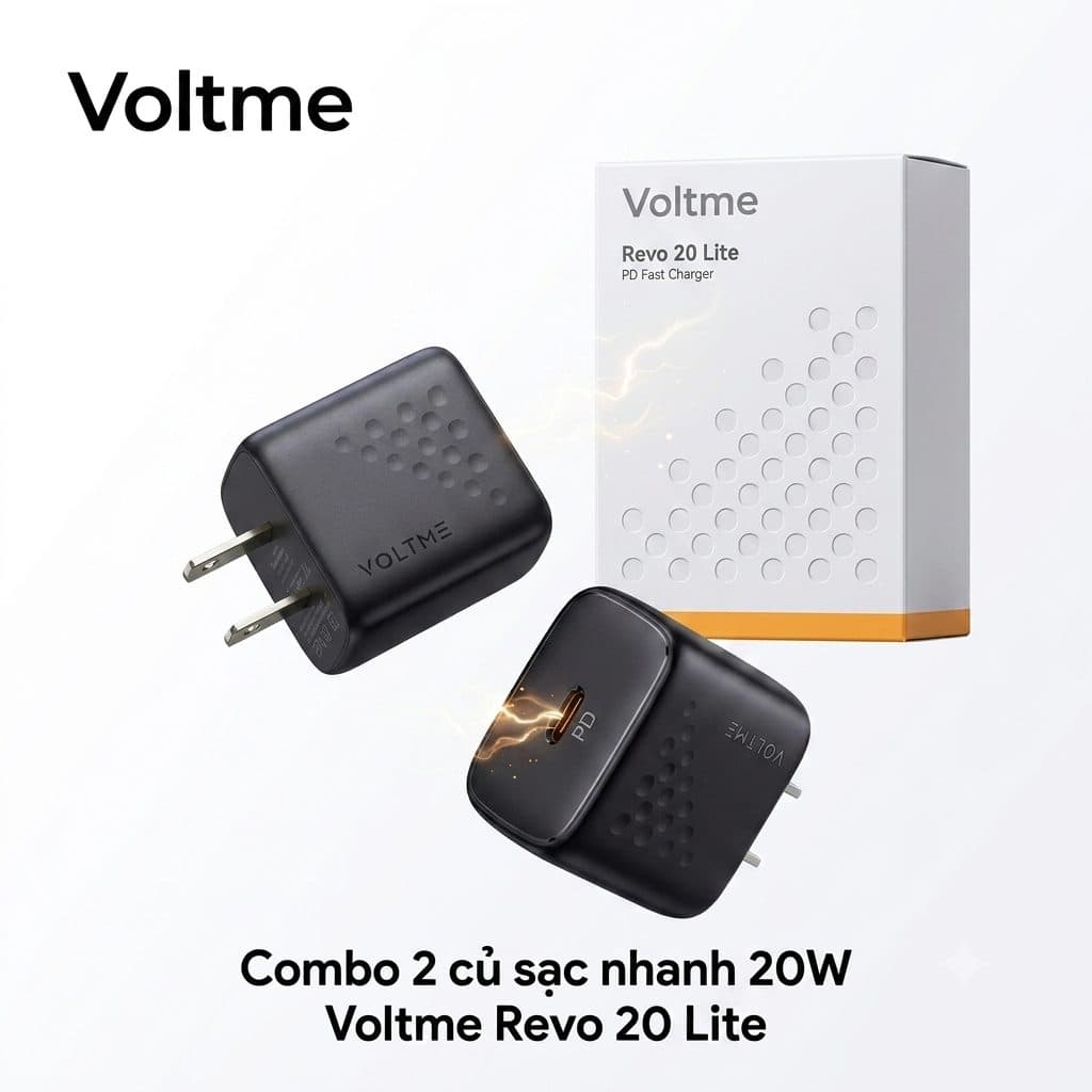 Combo 2 Củ sạc nhanh 20W VOLTME Revo 20 Lite Charger 20W - V1164