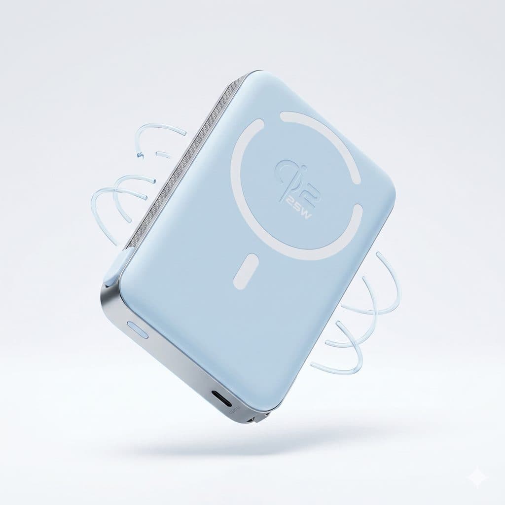 Pin dự phòng 10.000mAh công nghệ Qi2 sạc nhanh không dây 25w M02B+ , liền cáp Type-C, có CCC-ko hộp