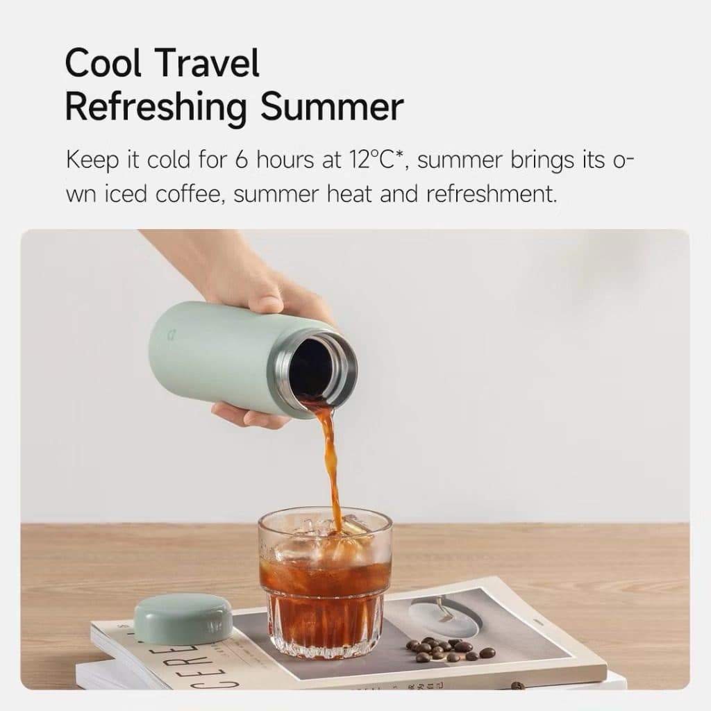 Bình Giữ Nhiệt XIAOMI Mijia 350ml MJKDB01PL, chất liệu ruột inox 316 , siêu nhẹ chỉ 170g