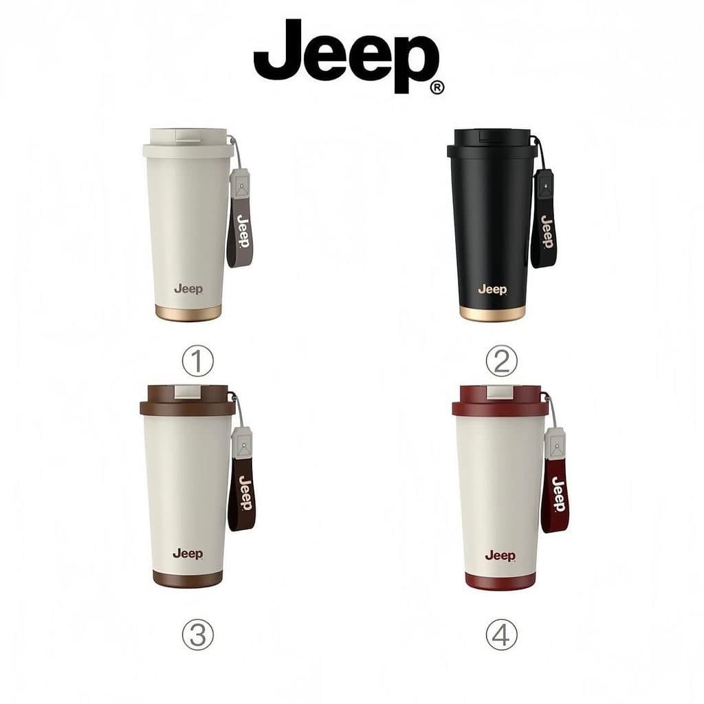 Bình / cốc giữ nhiệt 500ml JEEP, ruột inox 316 (Màu Đen)