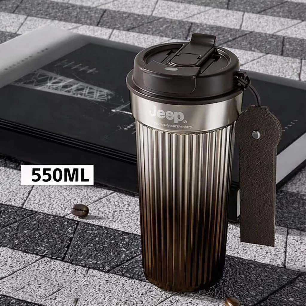 Bình / cốc giữ nhiệt cao cấp Jeep 550ml, ruột inox 316 phủ gốm Ceramic ( màu random)