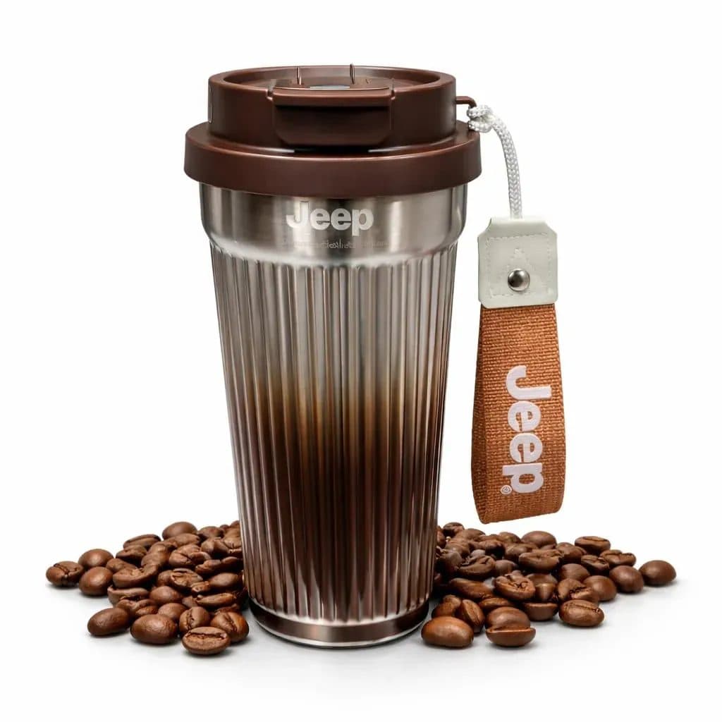 Bình / cốc giữ nhiệt cao cấp Jeep 550ml, ruột inox 316 phủ gốm Ceramic ( màu random)