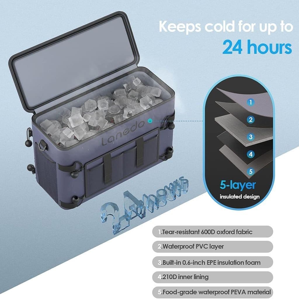 Túi đựng đồ camping, giữ nhiệt, bảo quản lạnh đồ uống hãng LANEDO COOLER (hàng Amazon)