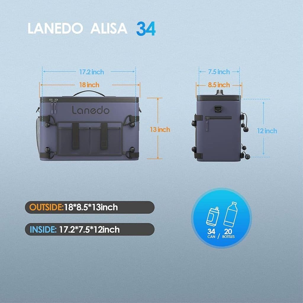 Túi đựng đồ camping, giữ nhiệt, bảo quản lạnh đồ uống hãng LANEDO COOLER (hàng Amazon)