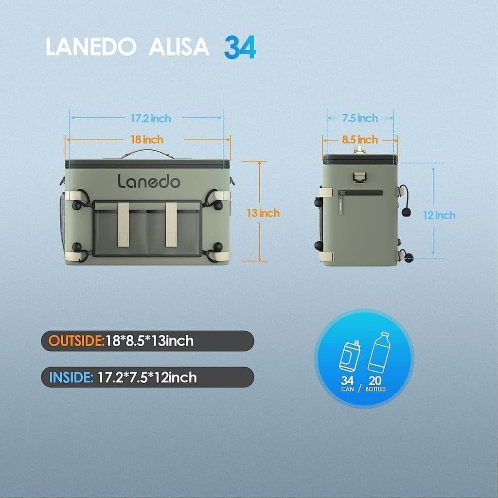 Túi đựng đồ camping, giữ nhiệt, bảo quản lạnh đồ uống hãng LANEDO COOLER (hàng Amazon)