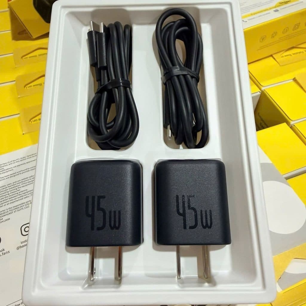 Bộ 2 củ + 2 cáp Type-C sạc nhanh Baseus GaN6 45W Type-C
