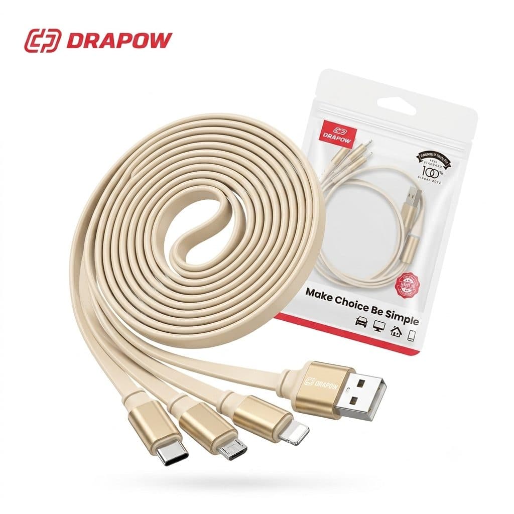 Dây cáp sạc 3 đầu DRAPOW CZ33 (L + C + M), sạc được iPhone 17