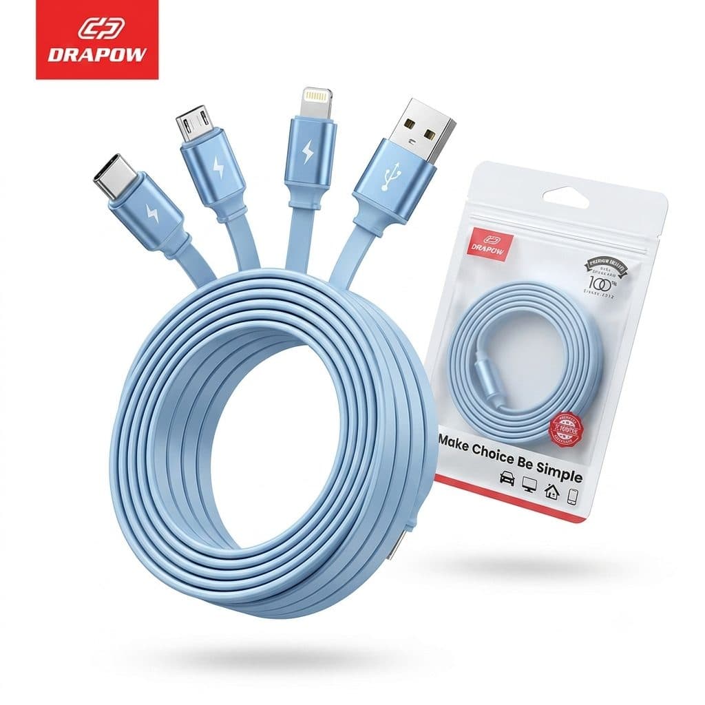 Dây cáp sạc 3 đầu DRAPOW CZ33 (L + C + M), sạc được iPhone 17