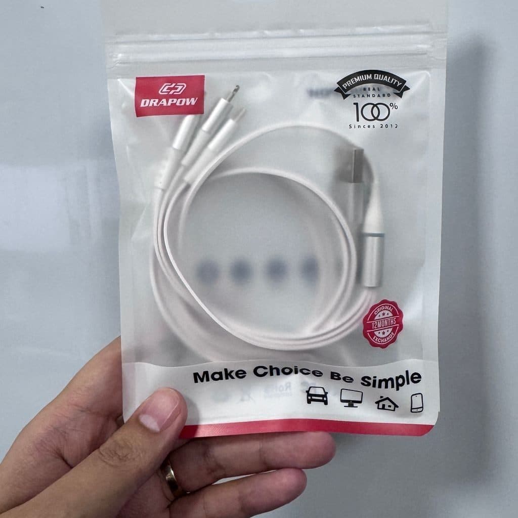 Dây cáp sạc 3 đầu DRAPOW CZ33 (L + C + M), sạc được iPhone 17