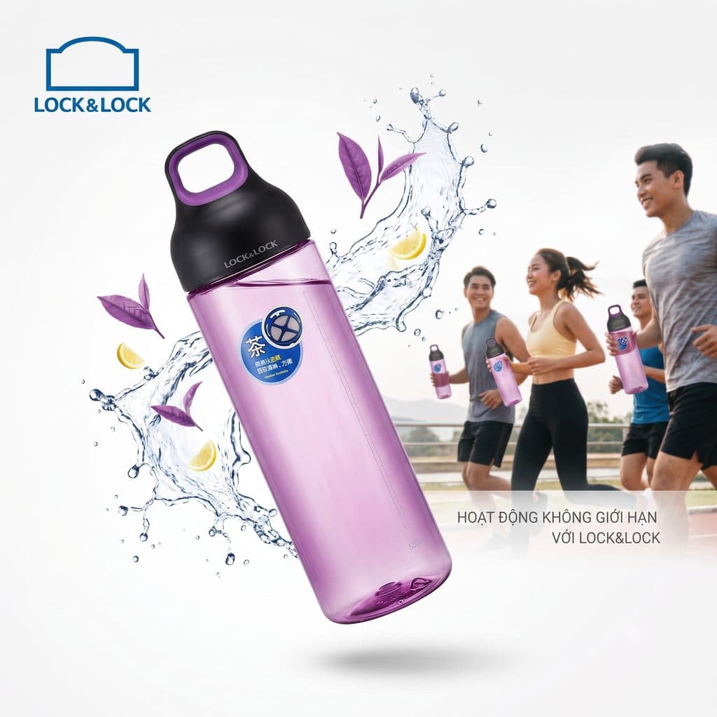 Bình nước thể thao LOCK & LOCK TWOTONE RING 530ML (HLC832)