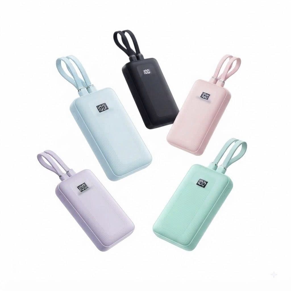 Pin dự phòng 10.000mAh hợp 2 cáp 1L 1C sạc nhanh 30w tích - ko hộp, chưa in logo ( nhà máy Anker )