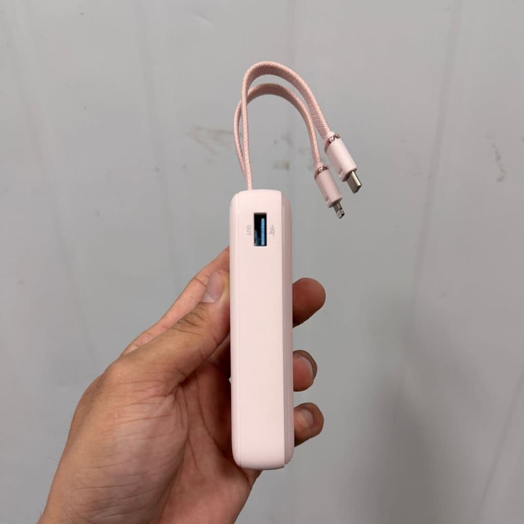 Pin dự phòng 10.000mAh hợp 2 cáp 1L 1C sạc nhanh 30w tích - ko hộp, chưa in logo ( nhà máy Anker )