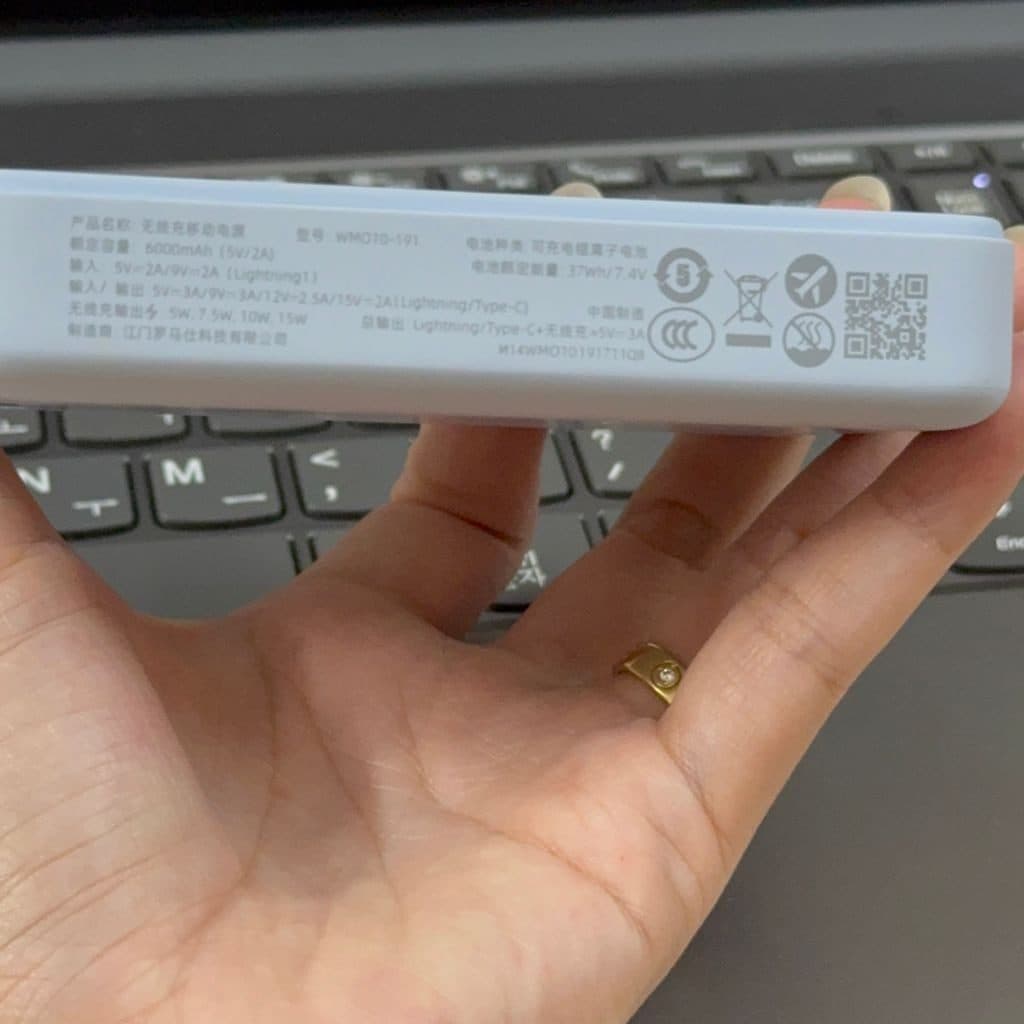 Sạc Dự Phòng MagSafe ROMOSS 10.000mAh 30W - Sạc đồng hồ + airpod, kèm dây C-L (NoBox - Màu Xanh)