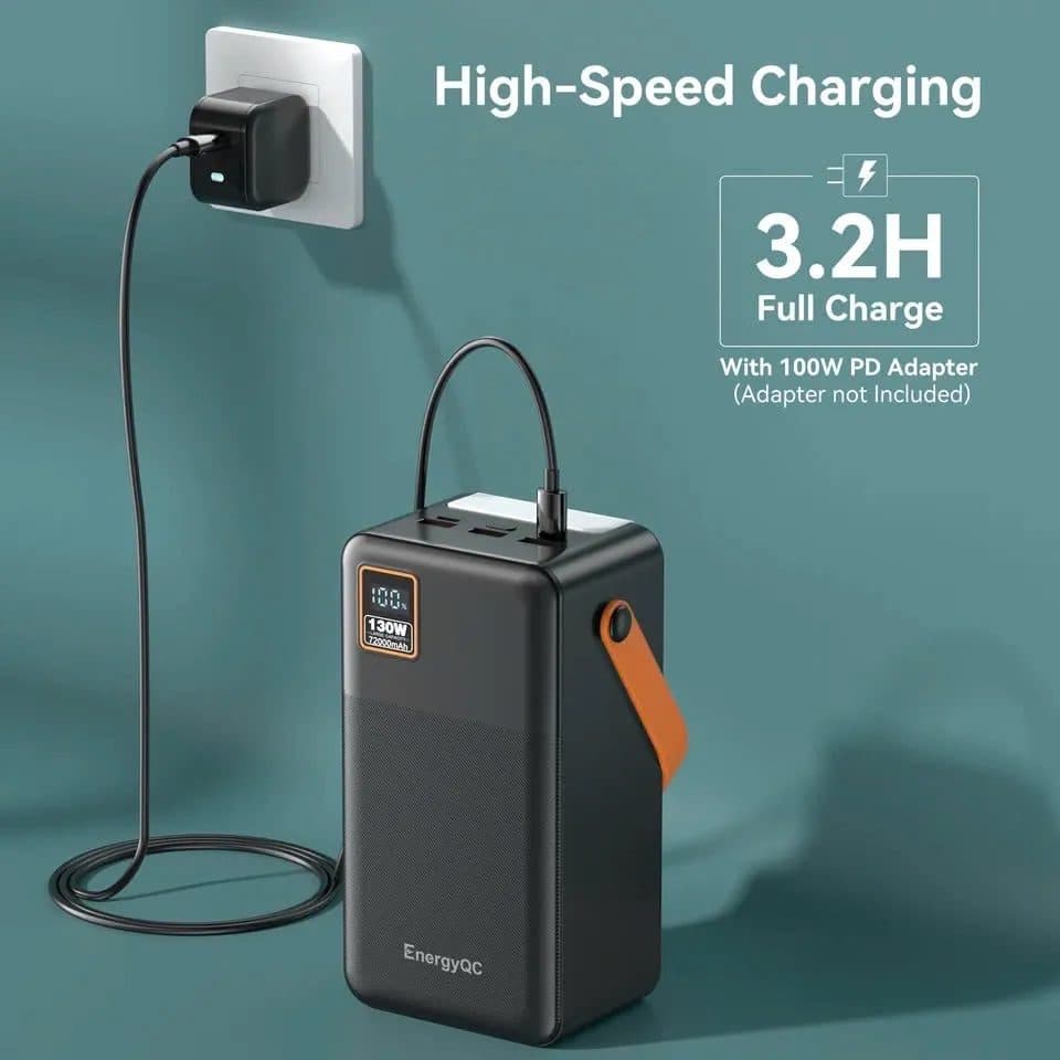 Pin dự phòng khủng long 72.000mAh hãng EnergyQC sạc nhanh 130W