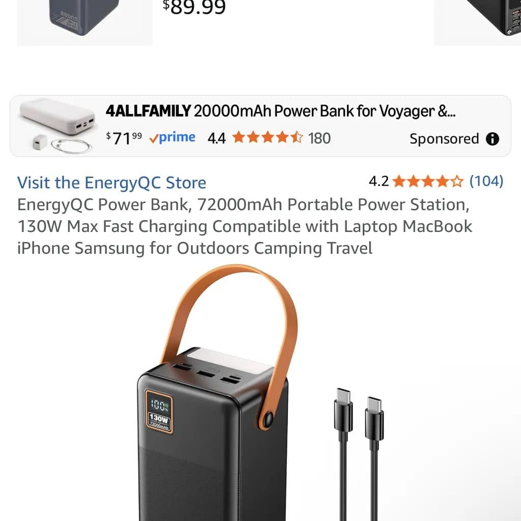 Pin dự phòng khủng long 72.000mAh hãng EnergyQC sạc nhanh 130W